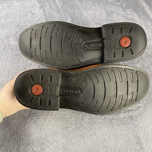 Ecco Apron Toe Dress Shoes Brown Leather Mens Size EU 44 US 10 Business Career - Picture 9 of 11